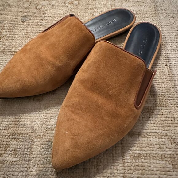 Jenni Kayne Suede Mules in Saddle - Picture 4 of 9